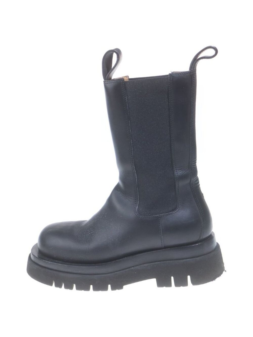 Bottega Veneta Lug Boots Side Gore Thick Sole Long Shoes Black